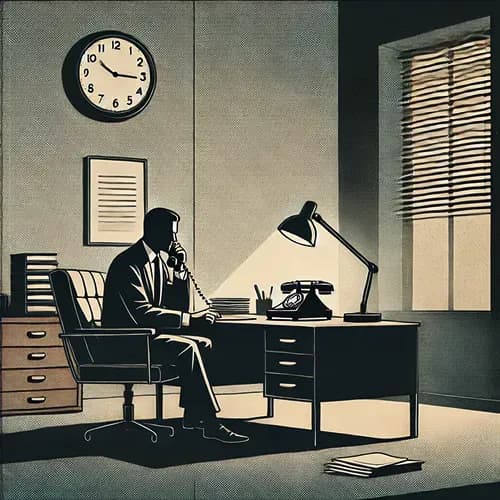 Un investisseur travaille dans son bureau sombre