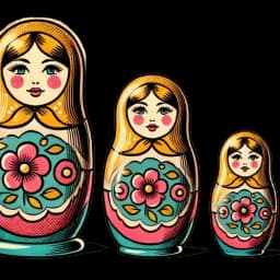 Trois Matryoshka représentant les catégories de la règle 50/30/20