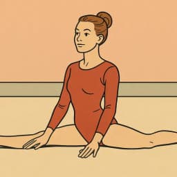 Une gymnaste fait le grand écart, symbolisant le spread