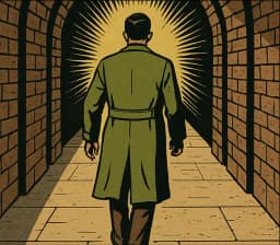 Personne sortant d'un tunnel sombre vers la lumière, symbolisant le parcours de désendettement